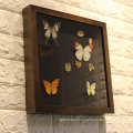 High quality 10*10 3D deep black velvet back Butterfly Taxidermy Wooden shadow box photo Frame